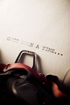 The sentence, once upon a time, written with a typewriter.の写真素材