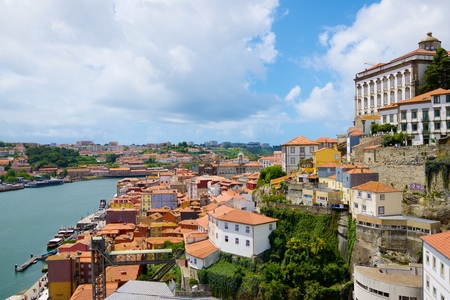 PORTO, PORTUGAL - JUNE 29, 2017: Tourist boats moored in the harbor.のeditorial素材