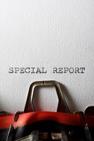 The sentence, Special Report, written with a typewriter.の写真素材