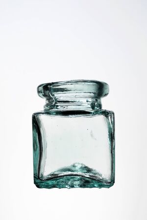 Glass bottle and white background.の写真素材