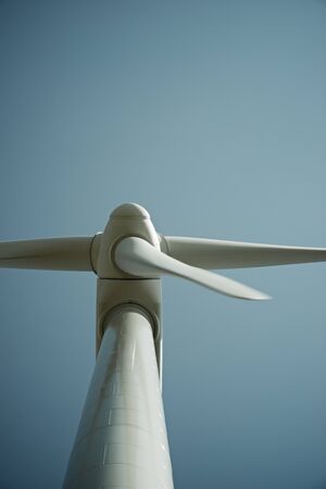 Windmill for electric power production, Soria Province, Castilla Leon, Spain.の写真素材