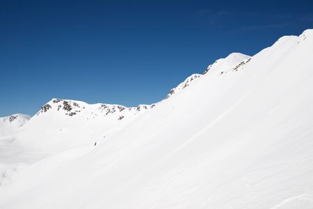 Snowy peak in Canfranc Valley, Pyrenees, Huesca, Aragon, Spain.