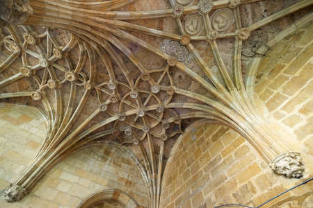 Leon, Spain - June 27, 2017: Detail of the vault in the cloister of the monastery of San Isidoro.のeditorial素材