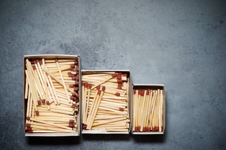 Matches on a stone table.の写真素材