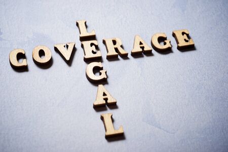 Legal coverage text in a colored paper.の写真素材