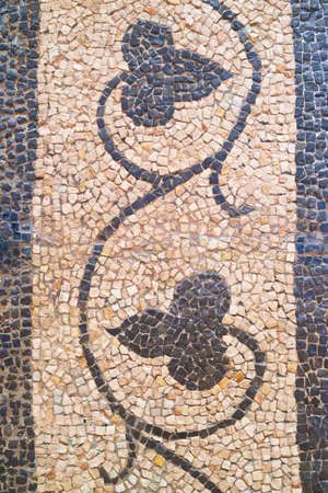 Madrid, Spain - June 15, 2014: roman mosaic detail in National Archaeological Museum.のeditorial素材