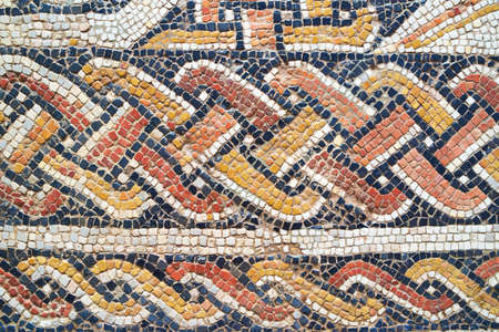 Madrid, Spain - June 15, 2014: roman mosaic detail in National Archaeological Museum.のeditorial素材