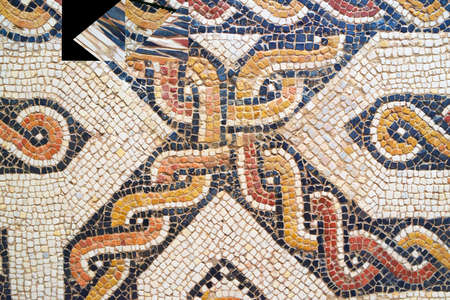 Madrid, Spain - June 15, 2014: roman mosaic detail in National Archaeological Museum.のeditorial素材