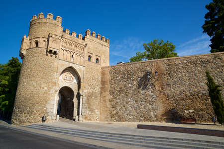 City gate, named Puerta del Sol, in Toledo, Castilla La Mancha in Spain.のeditorial素材