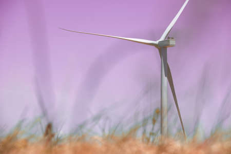 Wind turbine for electric power production, Zaragoza province, Aragon in Spain.