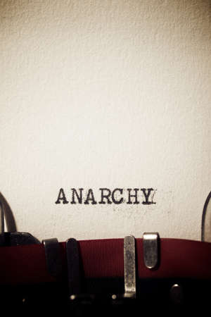 Anarchy word written with a typewriter.