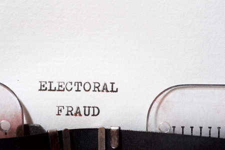 Electoral fraud phrase written with a typewriter.