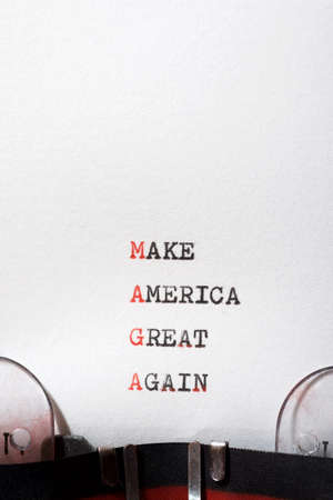 Make America great again phrase written with a typewriter.の写真素材