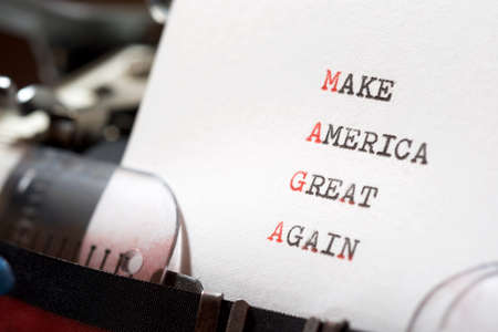 Make America great again phrase written with a typewriter.の写真素材