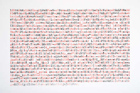 Close-up of characters written with a typewriter.