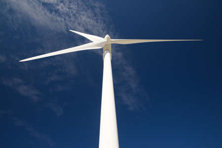 Wind turbine for electric power production, Zaragoza province, Aragon in Spain.