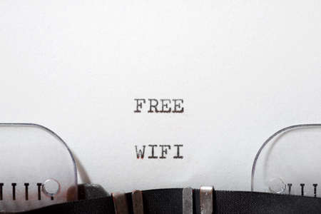 Free wifi phrase written with a typewriter.