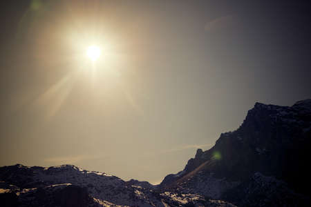 Peaks in Ossau Valley, Pyrenees National Park in France.の写真素材