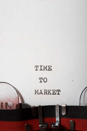 Time to market phrase written with a typewriter.の写真素材