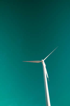 Wind turbine for electric power production, Zaragoza province, Aragon in Spain.の写真素材