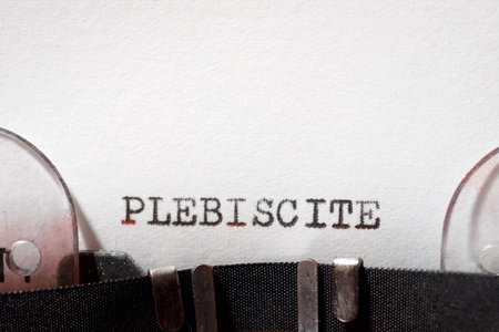 Plebiscite word written with a typewriter.