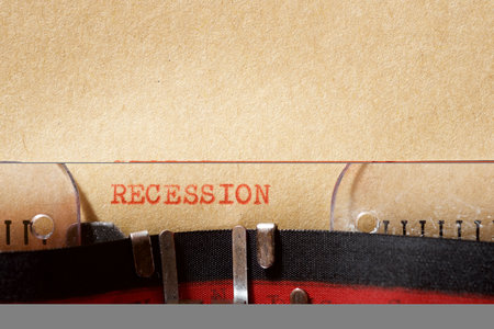 Global recession phrase written with a typewriter.の写真素材