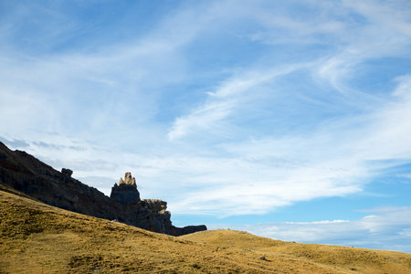 Pinnacle in the Pyrenees, Canfranc Valley in Aragon, Huesca province in Spain.の写真素材
