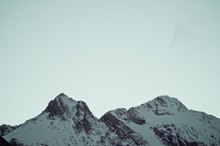 Peaks in the Pyrenees, Tena Valley, Huesca Province, Aragon in Spain.の写真素材
