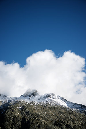 Peaks in the Pyrenees, Tena Valley, Huesca Province, Aragon in Spain.