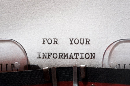 For your information phrase written with a typewriter.の写真素材