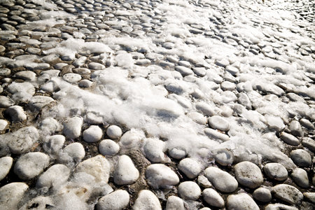 Floor of a street with stone tiles.の写真素材