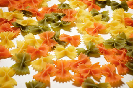Pasta ties on a marble table.の写真素材