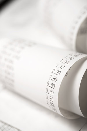 Close-up of a purchase receipt.
