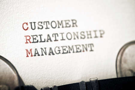 Customer relationship management phrase written with a typewriter.