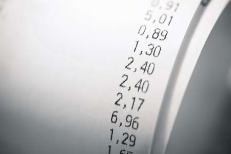 Close-up of a purchase receipt.の写真素材