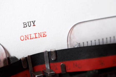 Buy online phrase written with a typewriter.の写真素材