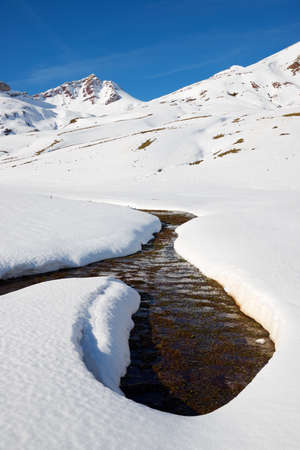 Peaks in the Pyrenees, Hecho Valley, Huesca Province, Aragon in Spain.の写真素材