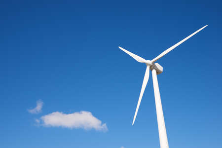 Wind turbine for electric power production, Zaragoza province, Aragon in Spain.の写真素材