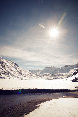 Peaks in the Pyrenees, Hecho Valley, Huesca Province, Aragon in Spain.の写真素材