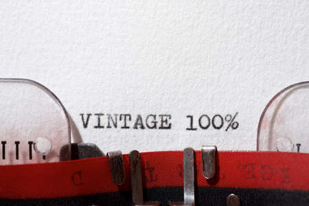 Vintage 100% text written with a typewriter.の写真素材