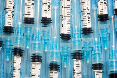 Close-up of a group of syringes.の写真素材