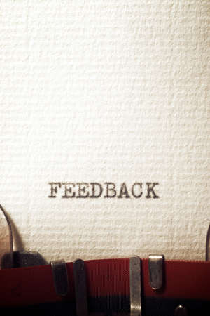 The word feedback written with a typewriter.の写真素材