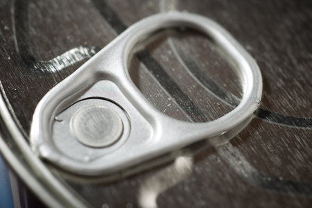 Closeup of a group of aluminum cans.