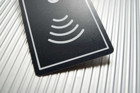 Hotel wireless card on a table.の写真素材