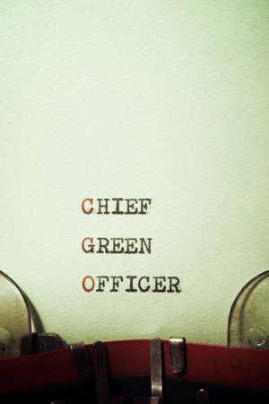 Chief Green Officer text written with a typewriter.の写真素材