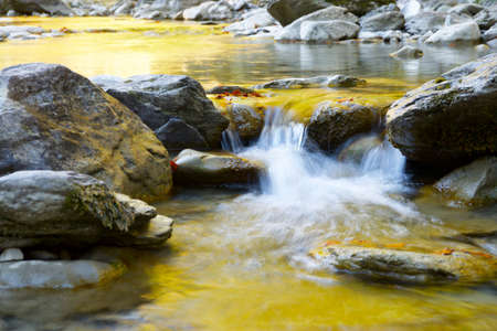 Creek in the Pyrenees, Anso Valley, Huesca province in Aragon in Spain.の写真素材