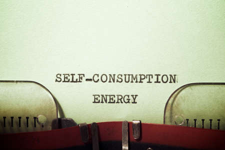 Self consumption energy text written with a typewriter.の写真素材