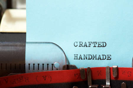 Crafted handmade text written with a typewriter.