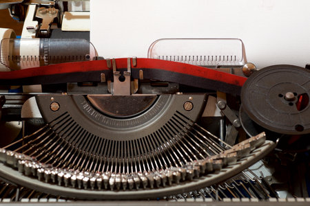 Old typewriter on a table.の写真素材
