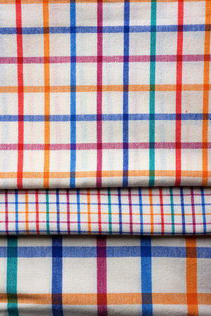 Close-up view of folded kitchen towels